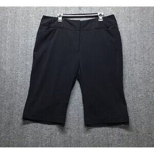 Apt 9 Woman Ava Shorts Capris Pants Size 16W Black Cuffed High Rise Stretch